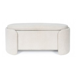 BANQUETA CON ALMACENAJE BERNICE TAPIZADA EN TONOS SUAVES