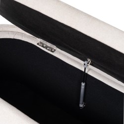 BANQUETA CON ALMACENAJE BERNICE TAPIZADA EN TONOS SUAVES