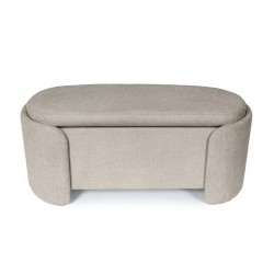 BANQUETA CON ALMACENAJE BERNICE TAPIZADA EN TONOS SUAVES