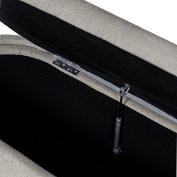 BANQUETA CON ALMACENAJE BERNICE TAPIZADA EN TONOS SUAVES