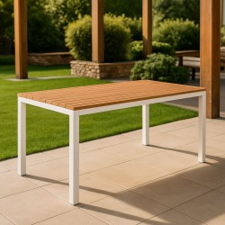 MESA DE EXTERIOR CINTHIA DE POLIMADERA Y ALUMINIO