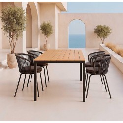 MESA DE EXTERIOR CINTHIA DE POLIMADERA Y ALUMINIO