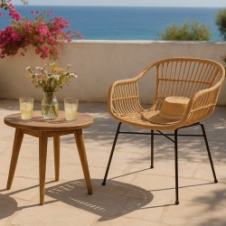 SILLA CON BRAZOS NANCY DE RATAN TRENZADO