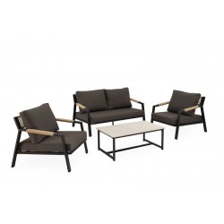 CONJUNTO DE JARDÍN MUSCAT (SOFA + 2 SILLONES + MESITA)