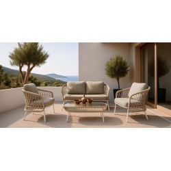 CONJUNTO DE JARDÍN ODESA (SOFA + 2 SILLONES + MESITA)