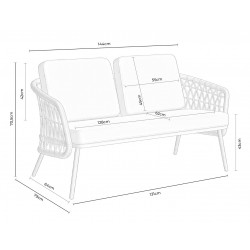 CONJUNTO DE JARDÍN ODESA (SOFA + 2 SILLONES + MESITA)