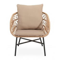 CONJUNTO DE JARDÍN PERUGIA NATURAL (SOFA + 2 SILLONES + MESITA)