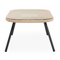 CONJUNTO DE JARDÍN PERUGIA NATURAL (SOFA + 2 SILLONES + MESITA)