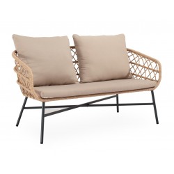 CONJUNTO DE JARDÍN PERUGIA NATURAL (SOFA + 2 SILLONES + MESITA)