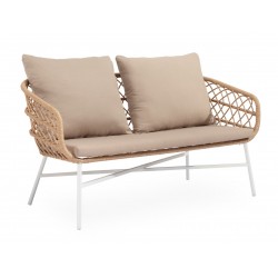 CONJUNTO DE JARDÍN PERUGIA NATURAL (SOFA + 2 SILLONES + MESITA)
