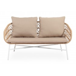 CONJUNTO DE JARDÍN PERUGIA NATURAL (SOFA + 2 SILLONES + MESITA)