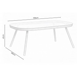 CONJUNTO DE JARDÍN PERUGIA NATURAL (SOFA + 2 SILLONES + MESITA)