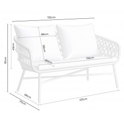 CONJUNTO DE JARDÍN PERUGIA NATURAL (SOFA + 2 SILLONES + MESITA)