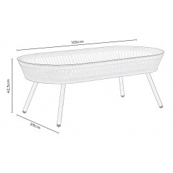 CONJUNTO DE JARDÍN SALONICA (SOFA + 2 SILLONES + MESITA)