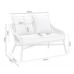 CONJUNTO DE JARDÍN SALONICA (SOFA + 2 SILLONES + MESITA)