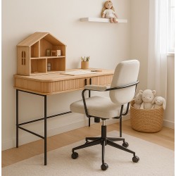 ESCRITORIO CORNELL DE CHAPA DE ROBLE NATURAL