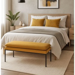 BANQUETA TAPIZADA TURIN CON PATAS DE METAL