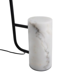 LAMPARA DE SUELO BEJIS CON BASE EN MARMOL