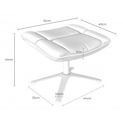 REPOSAPIÉS OVAR TAPIZADO CON BASE METÁLICA