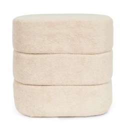 PUFF TAPIZADO GASTON EN TEJIDO TEDDY