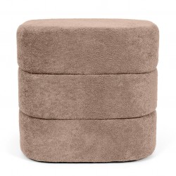 PUFF TAPIZADO GASTON EN TEJIDO TEDDY