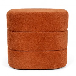 PUFF TAPIZADO GASTON EN TEJIDO TEDDY