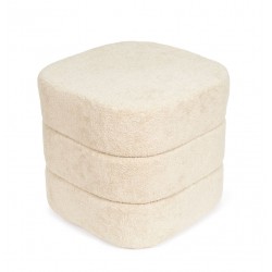 PUFF TAPIZADO GASTON EN TEJIDO TEDDY
