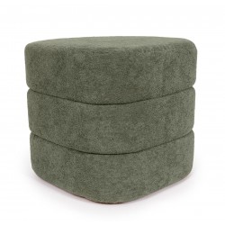 PUFF TAPIZADO GASTON EN TEJIDO TEDDY
