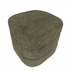 PUFF TAPIZADO GASTON EN TEJIDO TEDDY