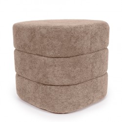 PUFF TAPIZADO GASTON EN TEJIDO TEDDY