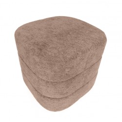 PUFF TAPIZADO GASTON EN TEJIDO TEDDY