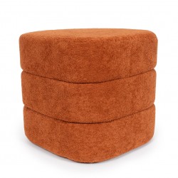 PUFF TAPIZADO GASTON EN TEJIDO TEDDY