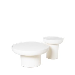 MESA DE CENTRO REDONDA IMARAN DE MANGO Y SIMIL CEMENT