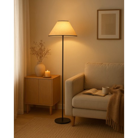 LAMPARA DE SUELO LACHAR CON PANTALLA DE RAFIA