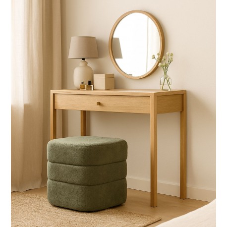 PUFF TAPIZADO GASTON EN TEJIDO TEDDY