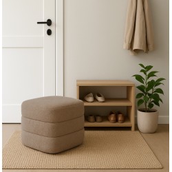 PUFF TAPIZADO GASTON EN TEJIDO TEDDY