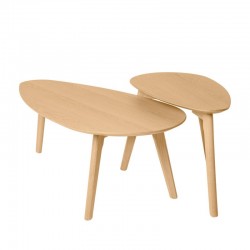 JUEGO DE MESA DE CENTRO CONRAD DE CHAPA ROBLE