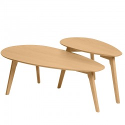 JUEGO DE MESA DE CENTRO CONRAD DE CHAPA ROBLE