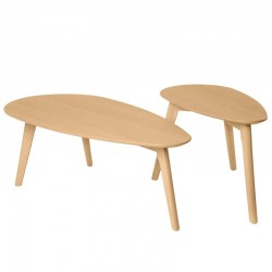 JUEGO DE MESA DE CENTRO CONRAD DE CHAPA ROBLE