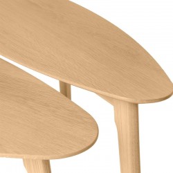 JUEGO DE MESA DE CENTRO CONRAD DE CHAPA ROBLE