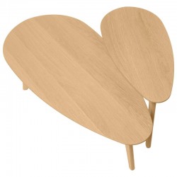 JUEGO DE MESA DE CENTRO CONRAD DE CHAPA ROBLE