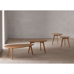 JUEGO DE MESA DE CENTRO CONRAD DE CHAPA ROBLE