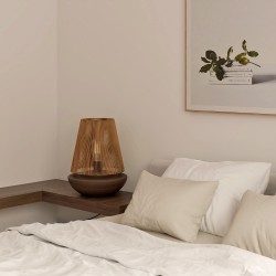 LAMPARA DE SOBREMESA BEIRES DE CEMENTO Y CAÑAMO