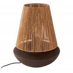 LAMPARA DE SOBREMESA BEIRES DE CEMENTO Y CAÑAMO