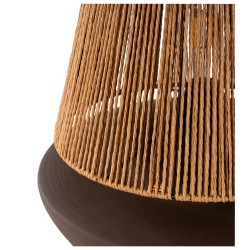 LAMPARA DE SOBREMESA BEIRES DE CEMENTO Y CAÑAMO