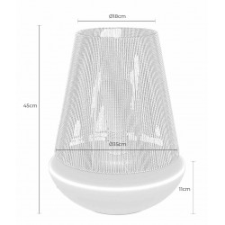 LAMPARA DE SOBREMESA BEIRES DE CEMENTO Y CAÑAMO