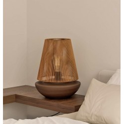 LAMPARA DE SOBREMESA BEIRES DE CEMENTO Y CAÑAMO