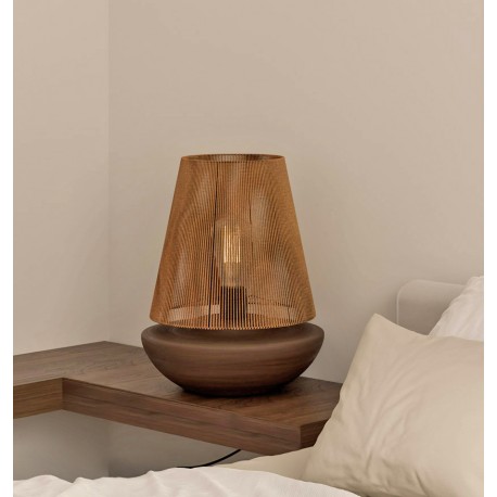 LAMPARA DE SOBREMESA BEIRES DE CEMENTO Y CAÑAMO