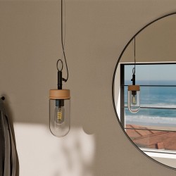 LAMPARA DE METAL Y CRISTAL BIAR