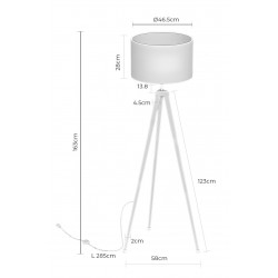 LAMPARA DE SUELO CHERA CON PANTALLA DE TELA